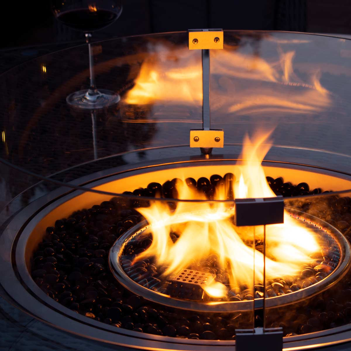 Maze Pebble White Outdoor Fire Pit Coffee Table Square